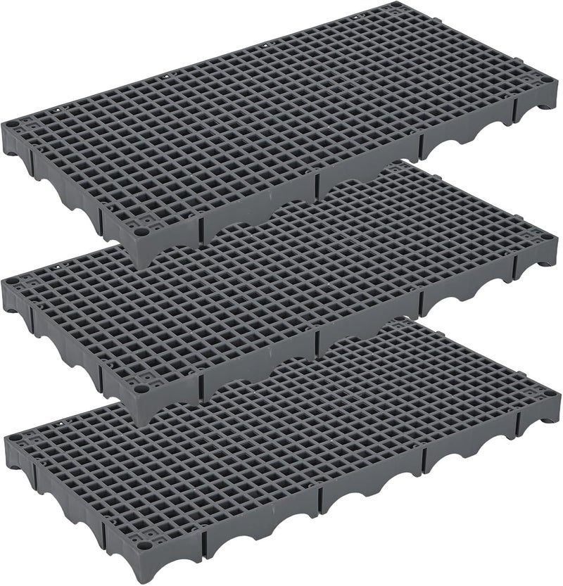 veonly Heavy Duty Fountain Basin Grates,3 Pack 24"×12" Reservoir Grates for Pond and Water Garden, Suitable for Water Features, Ponds, Fountains, Landscaping Decor, Reinforced PP Material (Grid style) - Image 1